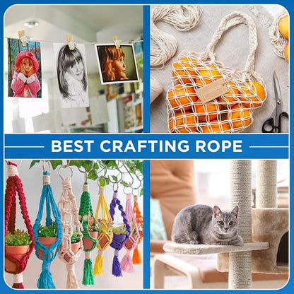 TECEUM Cotton Rope 3/16” – 100 FT – Strong All-Purpose Braided Rope – Natural - Image 8