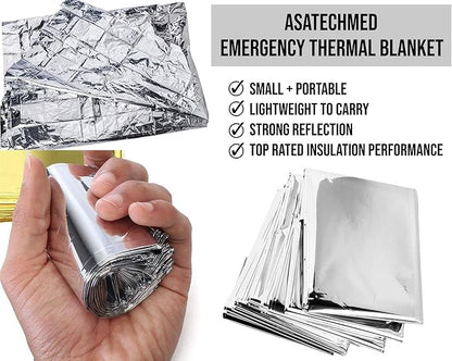 ASA TECHMED Emergency Mylar Thermal Blankets Bulk, Space Blanket Survival kit - Image 2