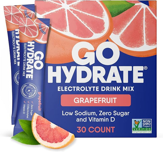 GoHydrate Low Sodium Electrolytes Powder Packets Sugar Free by GoHydrate