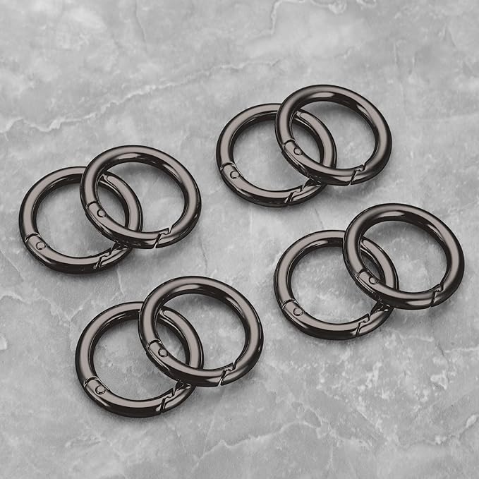 Gkeygo Key Ring Clip, 1 Inch Keychain Rings, 8 Pack Round Carabiner Clip - Image 6