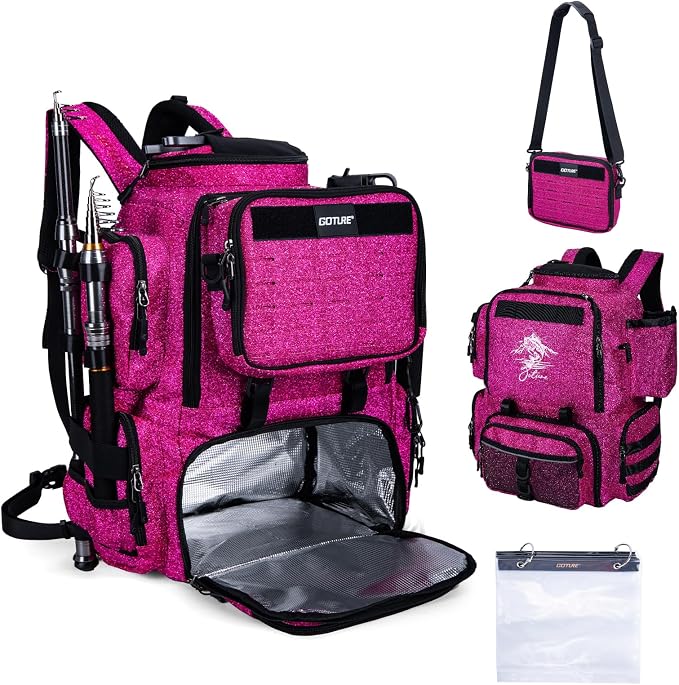 Goture Fishing Backpack, 58L 900D Water-Resistant Insulated Tackle Backpack by Goture
