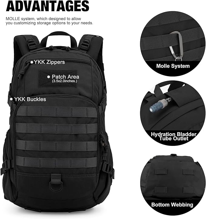 Mardingtop Small Tactical Backpack, Molle Hiking Backpack - Image 4