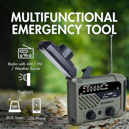 Tenergy Multifunctional Hand Crank Weather Radio - Image 2