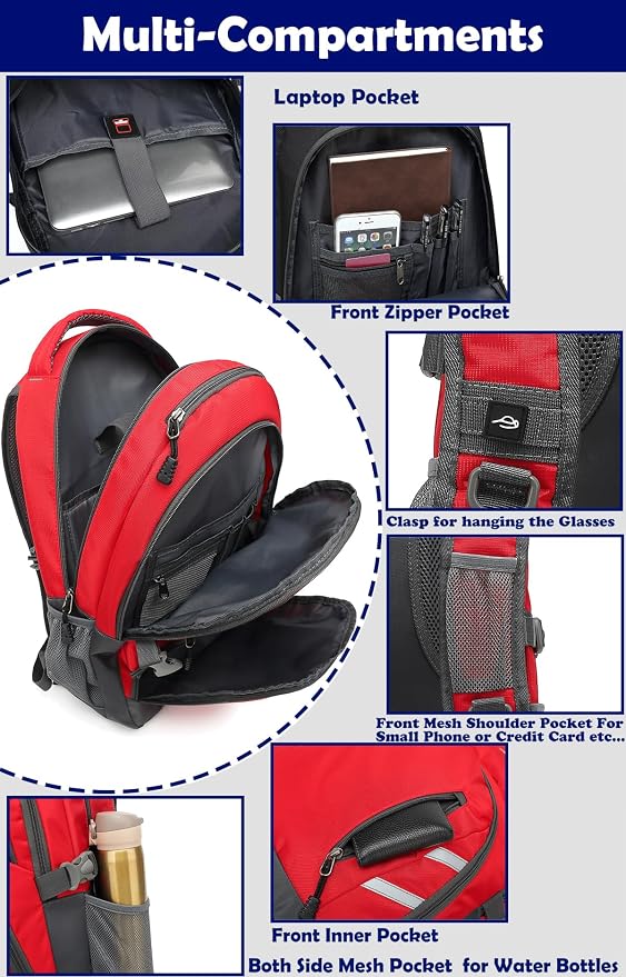 ProEtrade Backpack Bookbag for College Laptop Travel, Fit Laptop Up to 15.6 inch - Image 2