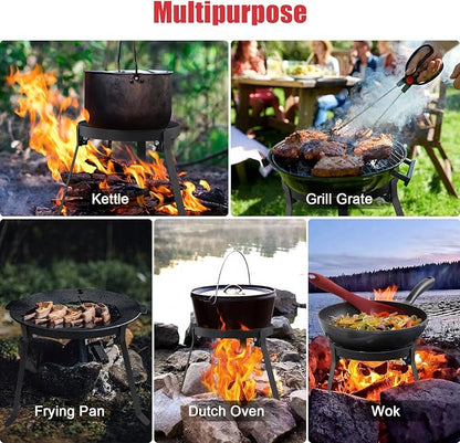 Cooking Tripod for Campfire, 9.8Inch Durable Steel Campfire Tripod for Cooking - Image 7