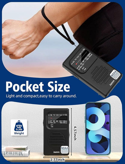 Pocket NOAA Weather Radio, Portable AM FM Battery Operated Radio - Image 7