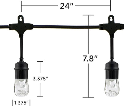 Enbrighten Classic Warm White String Lights, 36ft Black Cord, 18 Shatterproof - Image 2