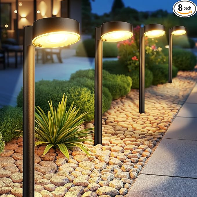Ahaorigin 8 Pack Solar Pathway Lights Outdoor, 12 Brighter LED Solar Lights by AHAORIGIN