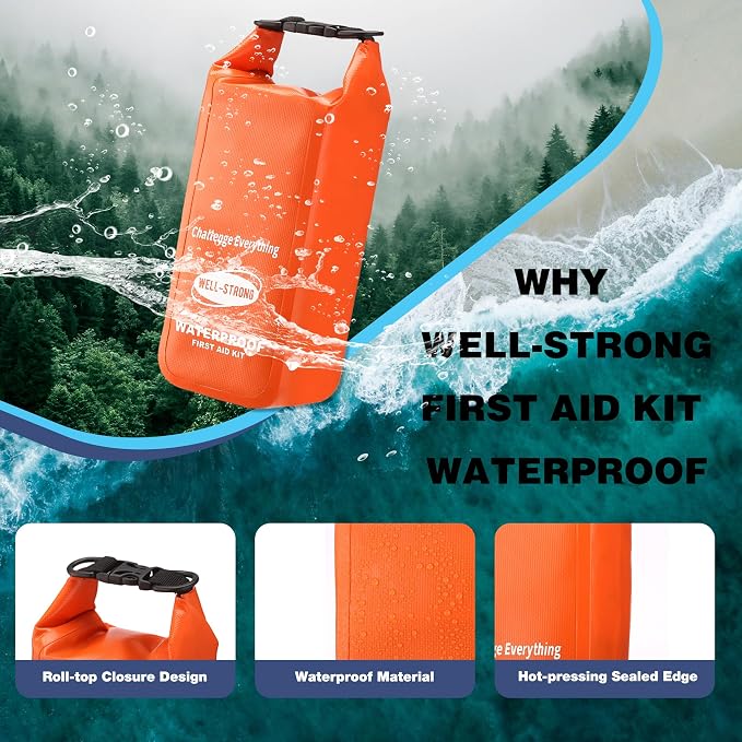 Boat First Aid Kit Waterproof, WELL-STRONG Marine Emergency Kit - Image 2