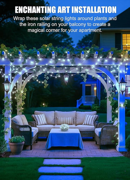 Minetom Solar String Lights, 2 Packs Total 66Ft 200 LED Solar Fairy Lights - Image 4