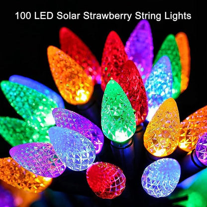 Solar String Strawberry Lights Outdoor 2 Pack 200 LED 80Ft Multi-Color - Image 5