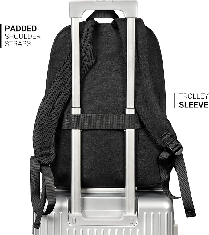ZORFIN 26L Black Backpack for College, and Travel: Water Resistant Bookbag - Image 5