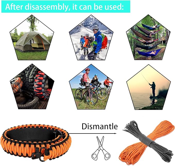 Double Braide 550LB Shotgun Sling 2 Point Paracord Rifle Sling, Non-Slip - Image 6