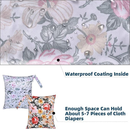 2 Pcs Wet Dry Bags for Baby Cloth Diapers, Washable Travel Bags, Gym Bag for - Image 5