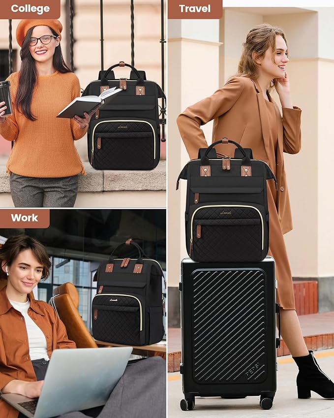 LOVEVOOK Laptop Backpack for Women, 15.6 inch Waterproof Nurse Bag Teacher Work - Image 5