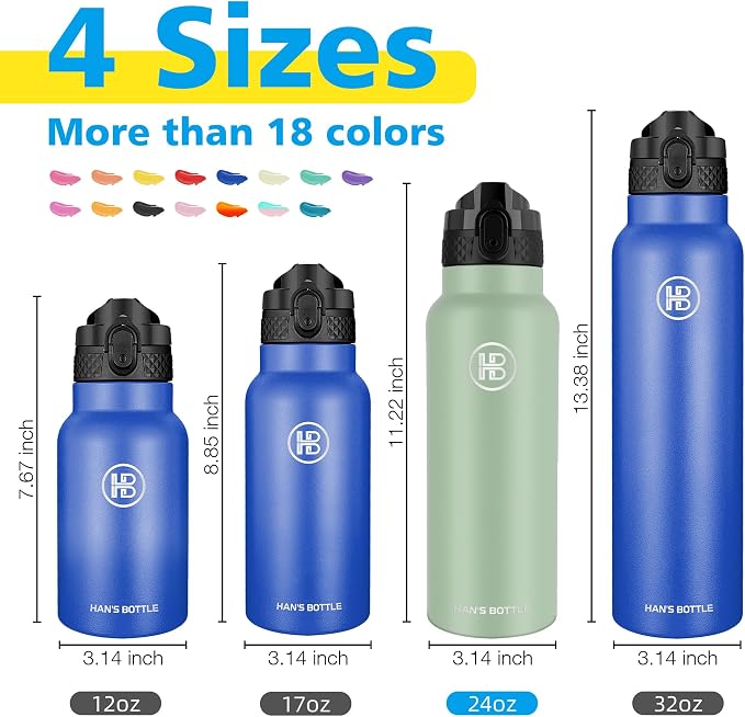 Han's Bottle Sports Water Bottle - 24 Oz - Image 2