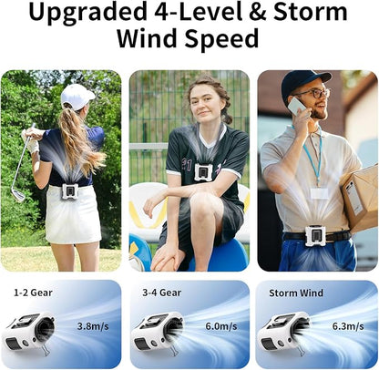 Socool 14500mAh Portable Waist Fan Clip on Belt 360 Rotation Wearable - Image 4