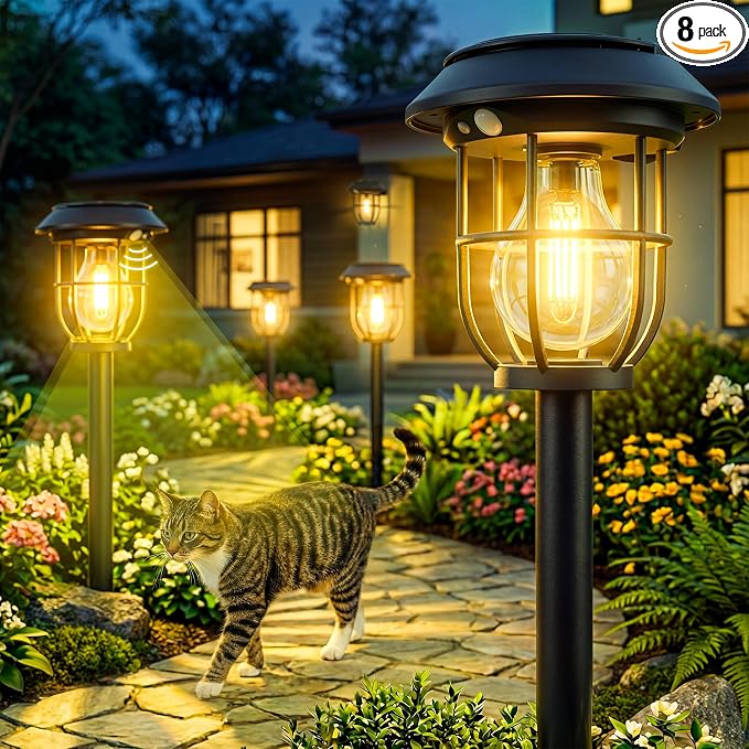 Solar Lights Outdoor, 8 Pack Waterproof LED Pathway Lights by Icnice