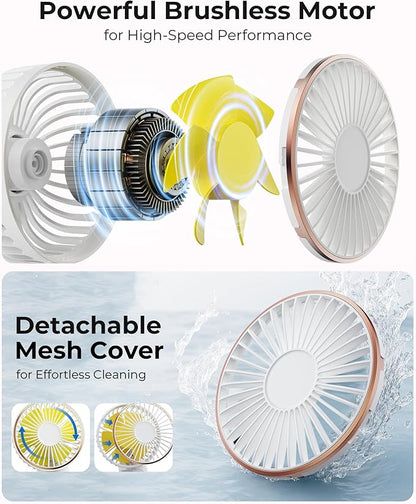 TUNISE Portable Handheld Fan, Portable Fan Rechargeable, 180° Adjustable - Image 3