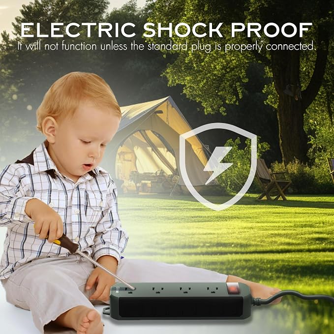 Outdoor Power Strip Weatherproof, 50 FT Extension Cord, Diivoo Waterproof Surge - Image 5