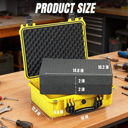 Jack Boss 16x 12.8x 6.8 Inch Hard Case, Portable Weather Waterproof Protective - Image 2