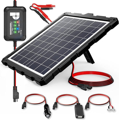 POWOXI-Upgraded-20W-Solar-Battery-Charger-Maintainer, External Smart 3-Stages by POWOXI