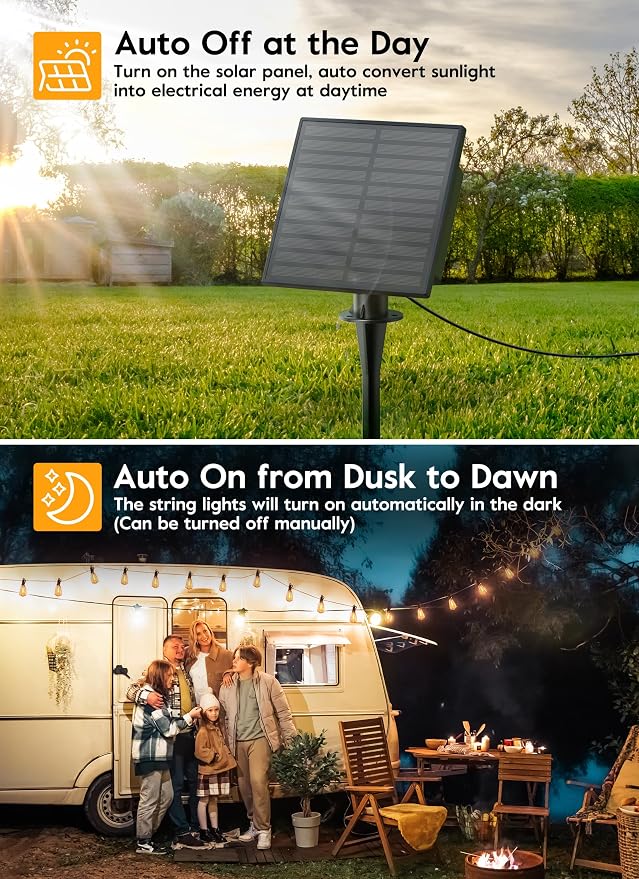 Brightown 38FT Solar String Lights Outdoor Waterproof - Image 5