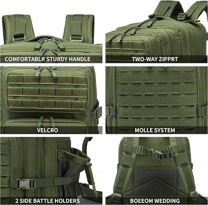 Military Tactical Backpack 45L/25L 3 Day Assault Pack Molle Daypack Hiking - Image 4