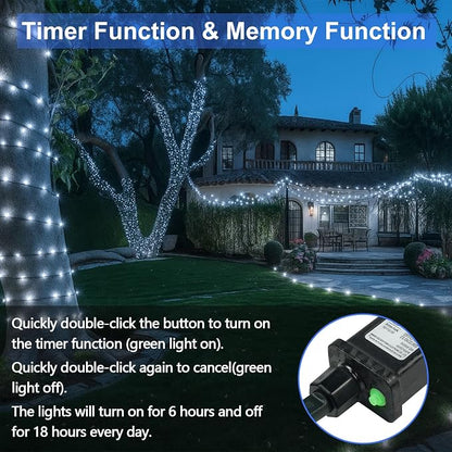 Connectable 100 LED String Lights Indoor Outdoor, 33FT Cool White Christmas - Image 6
