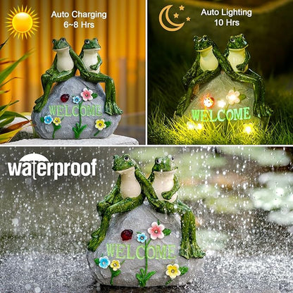 Nacome Solar Garden Outdoor Statues Frog - Image 4