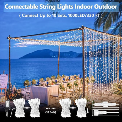 Connectable 100 LED String Lights Indoor Outdoor, 33FT Cool White Christmas - Image 3