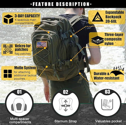 Miramrax Tactical Backpack Military Army Daypack - Image 4