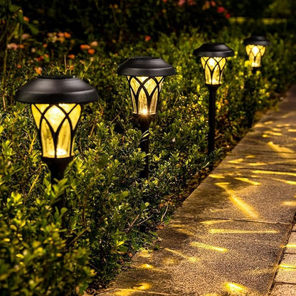 GIGALUMI 6 Pack Solar Pathway Lights Outdoor, Metal Glass & ABS Solar Landscape - Image 6