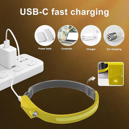 Headlamp Rechargeable LED 230° Wide Beam, USB-C Lightweight Head Lamp, Long - Image 9