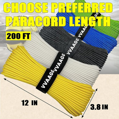 VVAAGG 1000 Paracord Rope 200FT, 4mm Utility Parachute Cord 12 Strand Nylon Rope - Image 4