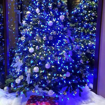 Blue Christmas Lights, 2 Pack Total 40 FT 200 Count Incandescent Christmas Mini - Image 6