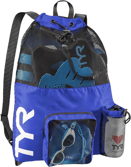 TYR Big Mesh Mummy Backpack for Swim, Gym and Workout Gear, Royal Blue by TYR