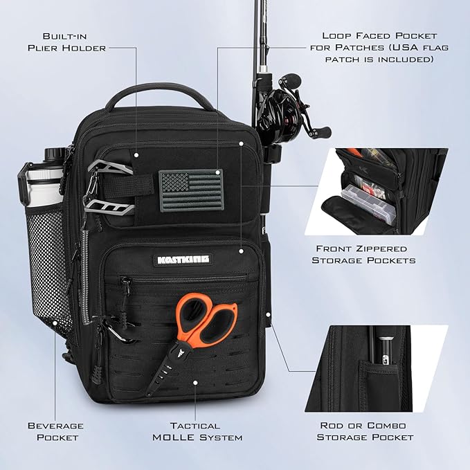 KastKing BlowBak Tactical Sling Tackle Bag-Lightweight Fishing Backpack Storge - Image 3