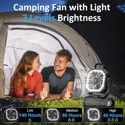 Portable Fan Rechargeable, 20000mAh Cordless Battery Powered Camping Fan - Image 3