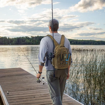 Piscifun Fishing Backpack with Rod Holder, Lightweight Sling Bag Storge Gear - Image 2