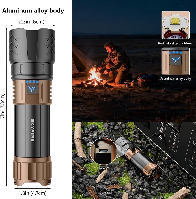 SKYFIRE Rechargeable Flashlights High Lumens Plus - Image 5