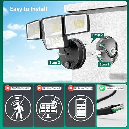 70W Dusk to Dawn Flood Lights Outdoor Lighting, 7000LM Dusk Till Dawn Floodlight - Image 2