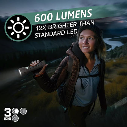 Energizer S-600 LED Flashlight Rechargeable Solar and AA Battery Power Options - Image 4