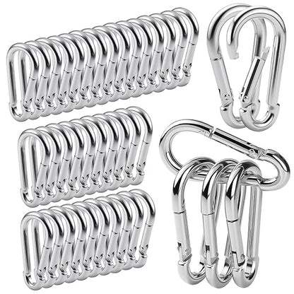 60Pack M6 Spring Snap Hooks Carabiner, 1/4" Heavy Duty Carabiner Clips Chain by REDOVANT