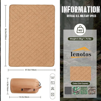 Lenotos Woobie Blanket, Thermal Insulated Military Poncho Liner, Water-Resistant - Image 2