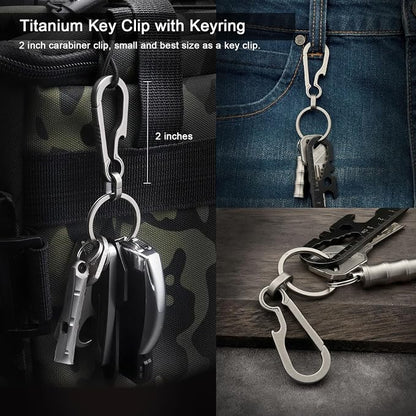 PJYTAC Key Chain Clip Titanium Carabiner Keychain Quick Release Carabiner - Image 2