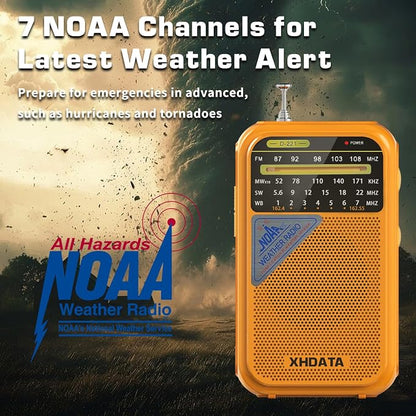 XHDATA D221 NOAA Weather Radio Portable AM FM Shortwave Radio Receiver - Image 2