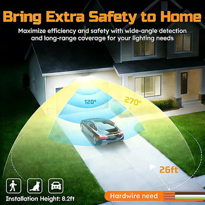 CLAONER 20W 3000LM LED Security Motion Sensor Outdoor Floodlights, 6500K - Image 3