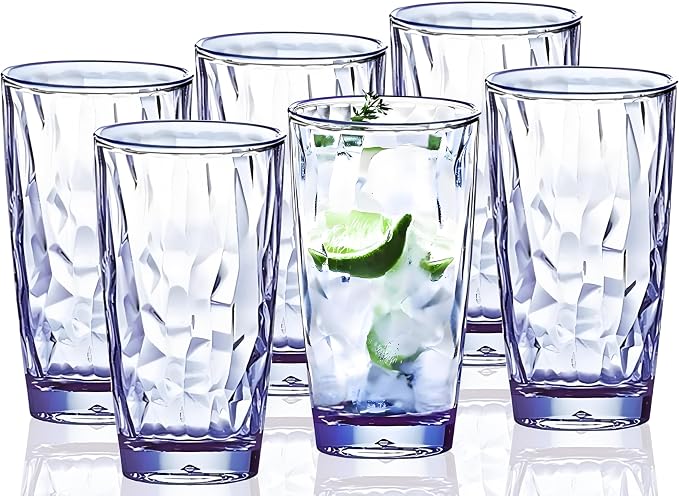 15Oz Unbreakable Tritan Drinking Glasses Shatterproof Acrylic Glasses Drinkware by VEILEDGEM