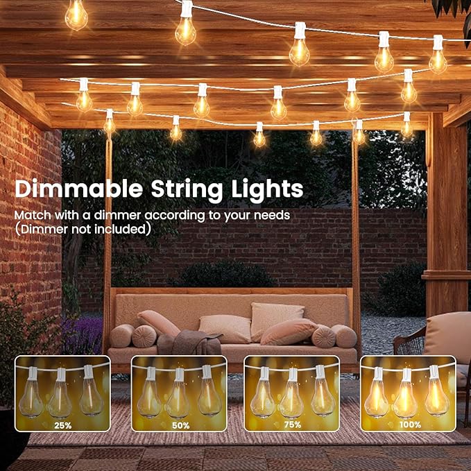 Outdoor String Lights, 100FT LED Patio String Light, String Lights - Image 3